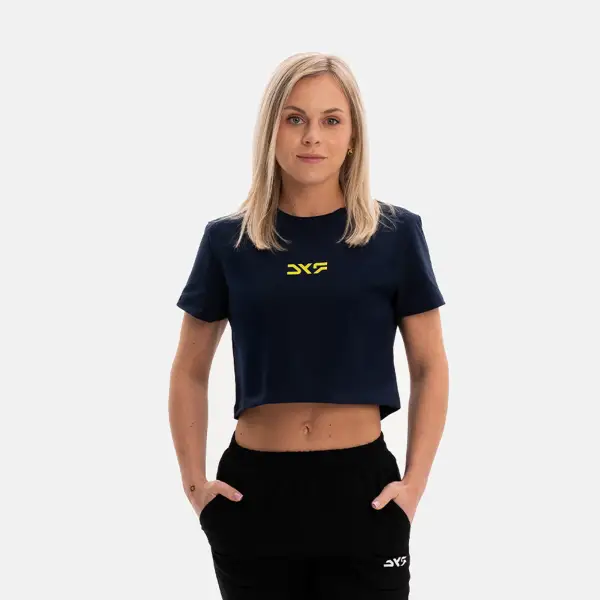 Zdjęcie katalogowe crop topy damskie granatowy
